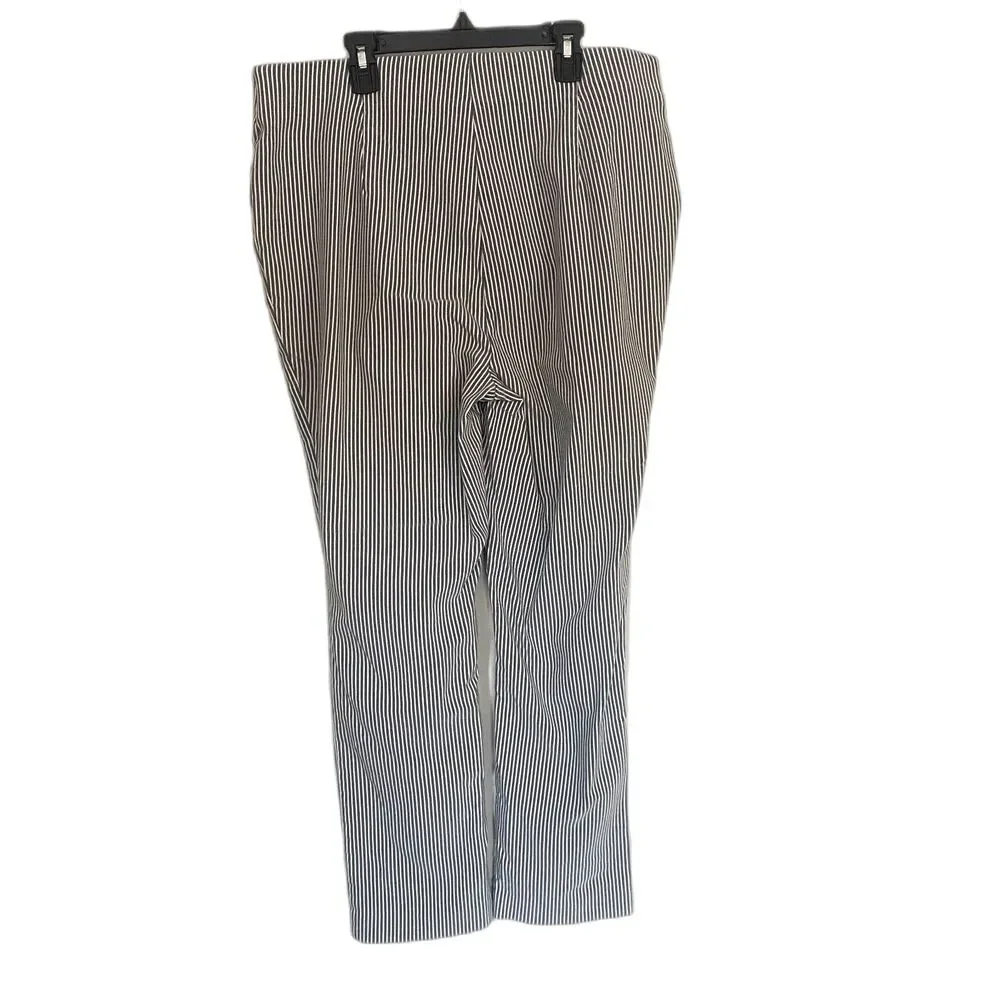 Rafaella Slim Fit Ponte Pants Pull‎ On Light Gray Pinstripe Plus Size 14 - Picture 4 of 6